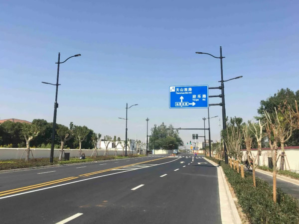 进口博览会周边道路多杆合一路灯